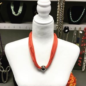 Multi linked necklaces to silver ball